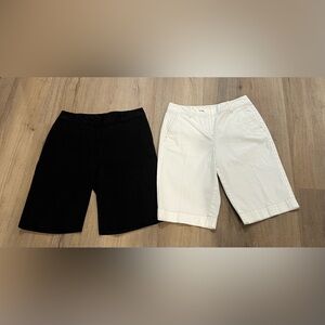 Bundle of 2 pairs Talbots Women's Black and White Shorts size 4